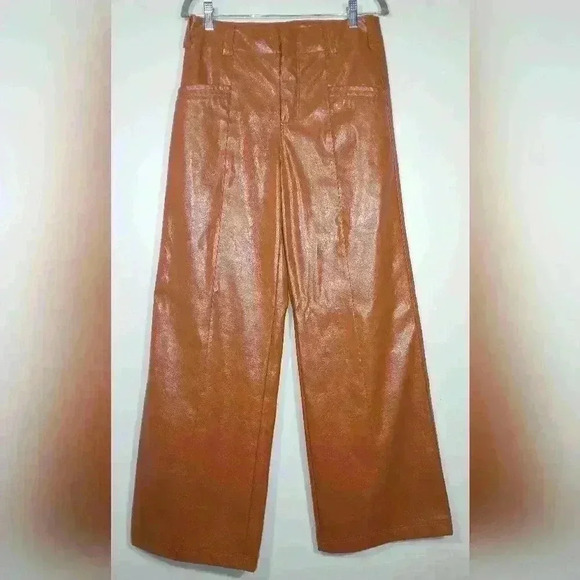 FREE PEOPLE STAR CROSSED LOVERS FAUX LEATHER PANTS. - Picture 1 of 6